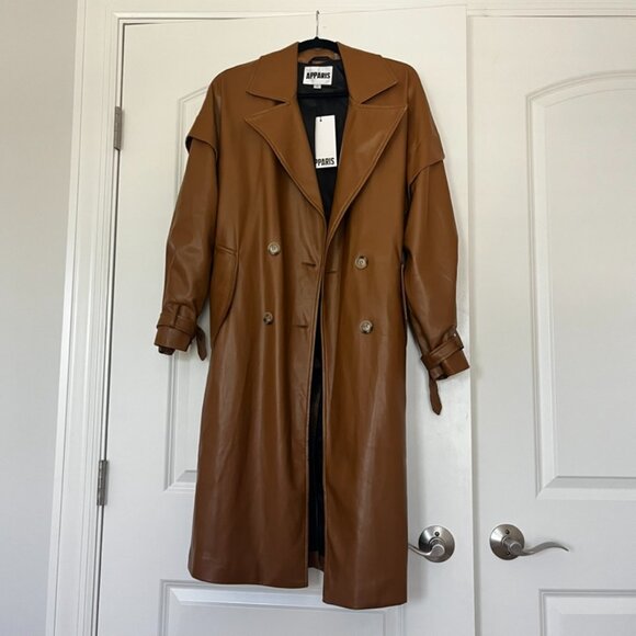 Apparis Natalia Leather Trench Coat - Picture 1 of 4